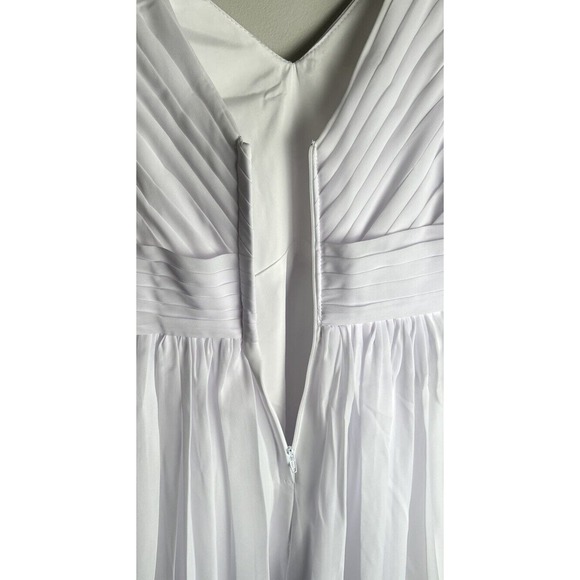 A-Line Pleated Chiffon Floor-Length Junior Girls Dress‎ white- J Size 10. Easter - Picture 11 of 16